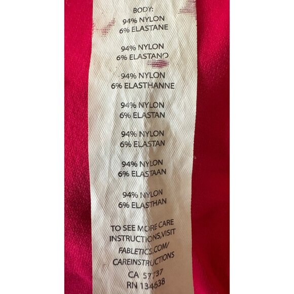 2/$30 Fabletics Medium Cutout Scoop Neckline Top Bubblegum Pink Nylon/Elastane - Picture 14 of 15